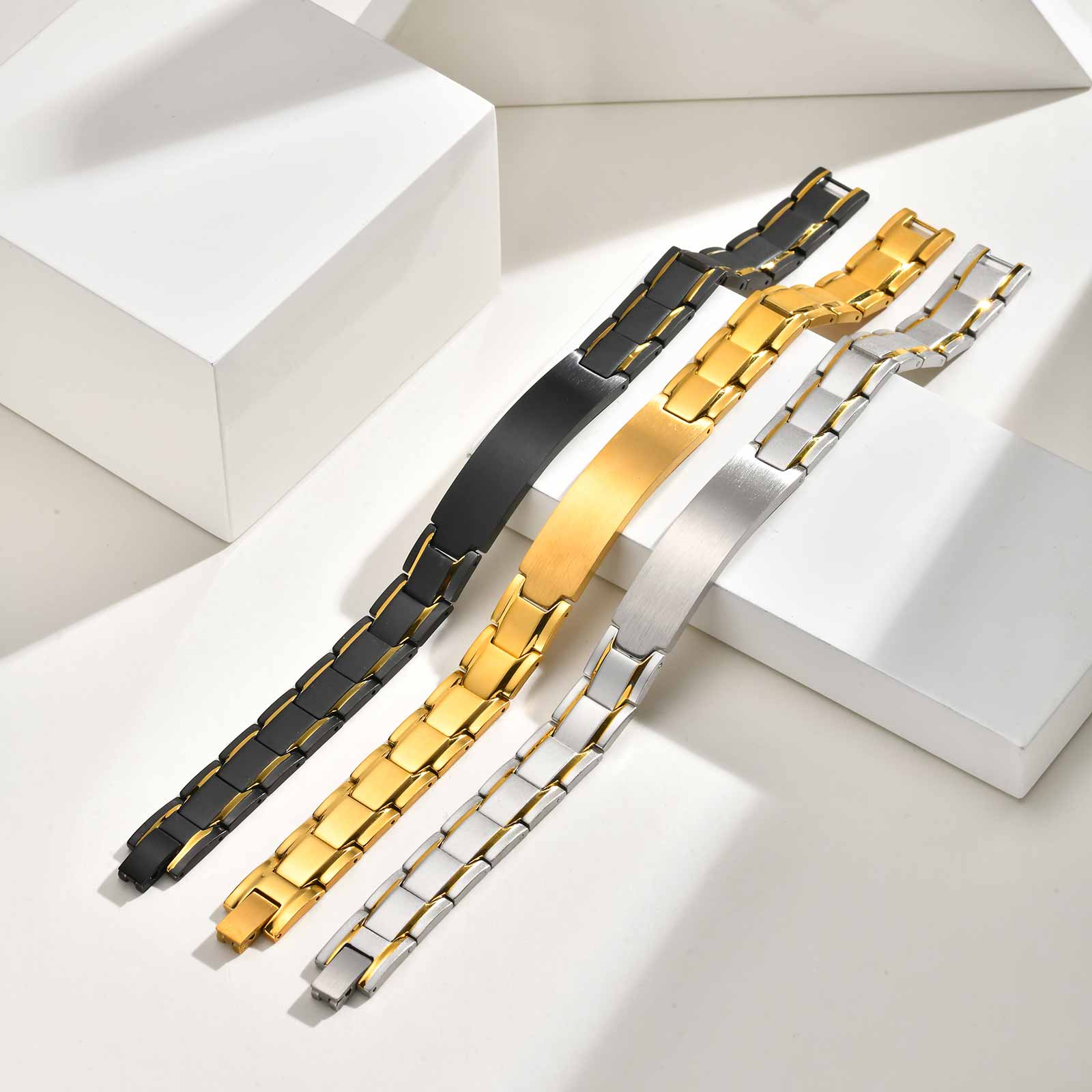 Custom Name Text Engraved Brac - Jewelry Watches For Men review and price
