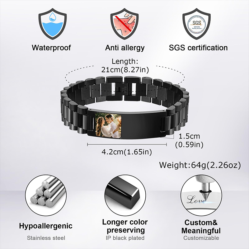 Custom Picture Text Bracelet W - Jewelry Watches For Men review and price