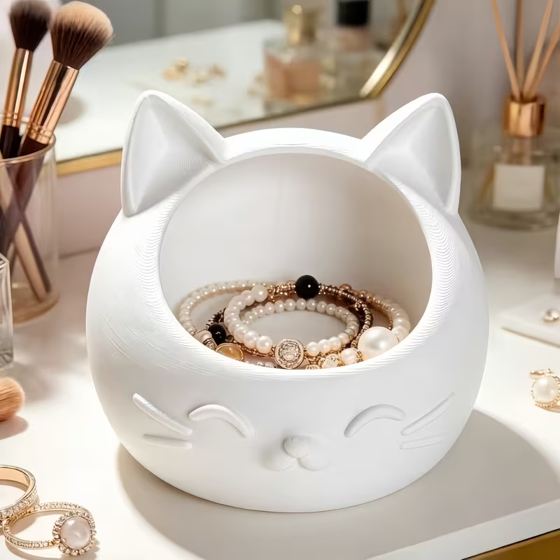 Mini Cartoon Cat-Shaped Storag - Jewelry Like Watches review and price