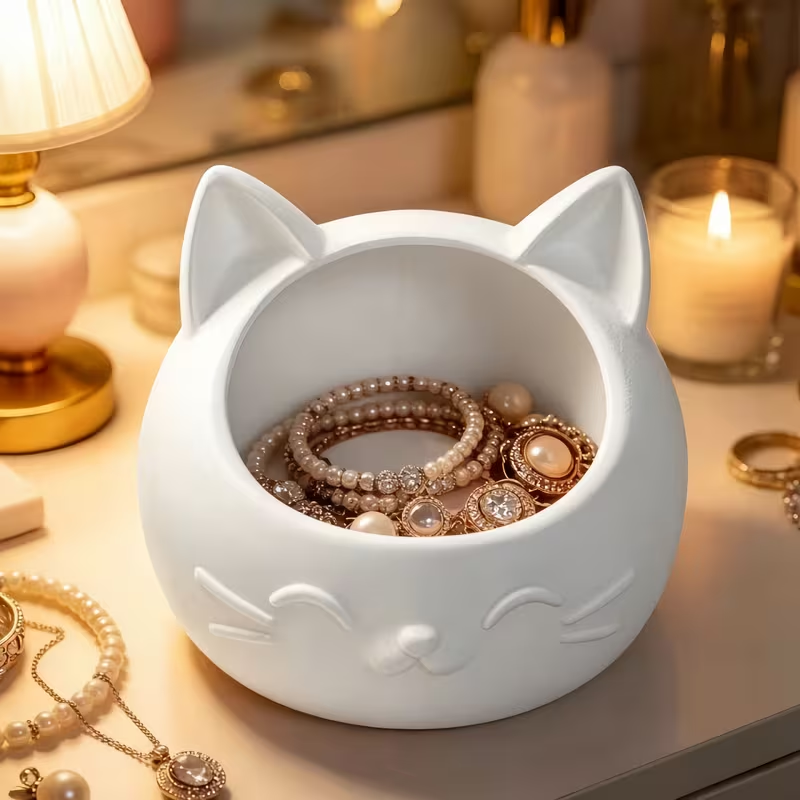 Mini Cartoon Cat-Shaped Storag - Jewelry Like Watches review and price