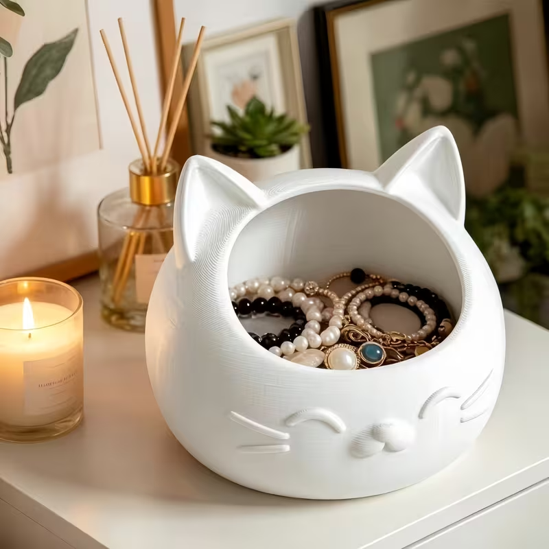 Mini Cartoon Cat-Shaped Storag - Jewelry Like Watches review and price
