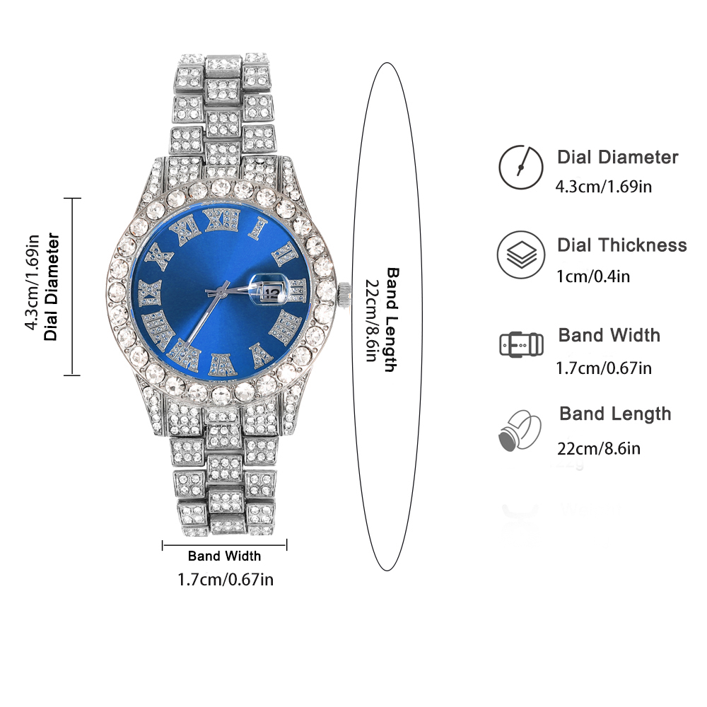 3pcs Hip-hop Watch Jewelry Set - Jewelry Watches For Men review and price
