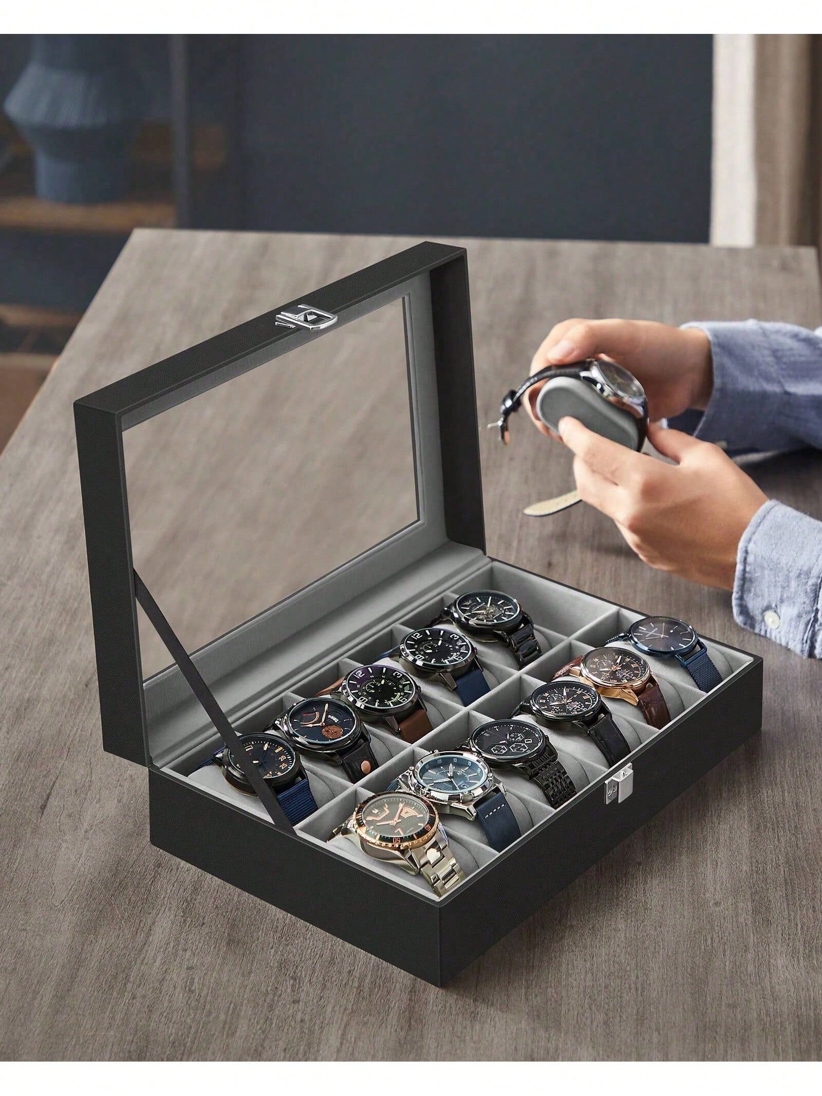 12-Slot Lockable Watch Box wit - Jewelry Like Watches review and price