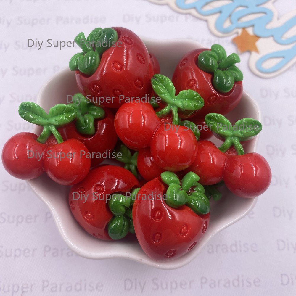 8PCS Resin Kawaii Colorful Red - Paradise Jewelry & Watches Llc review and price
