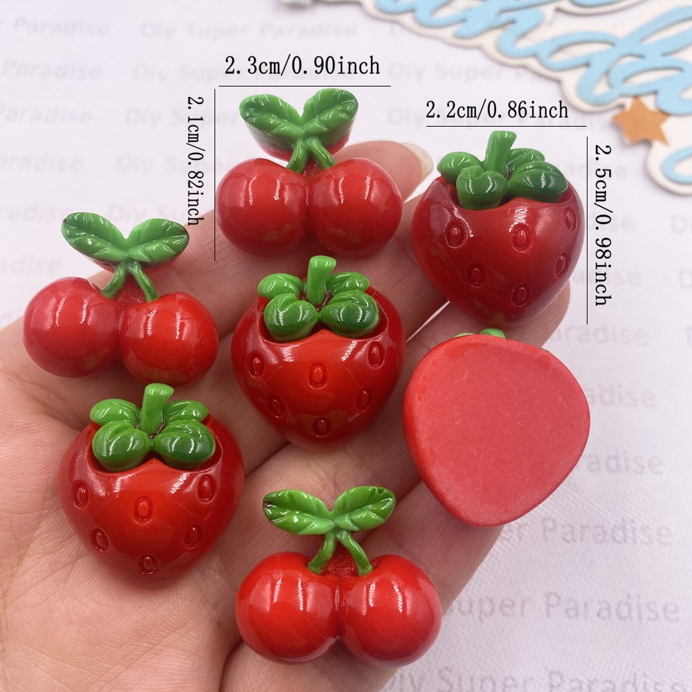 8PCS Resin Kawaii Colorful Red - Paradise Jewelry & Watches Llc review and price